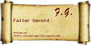 Faller Gerold névjegykártya